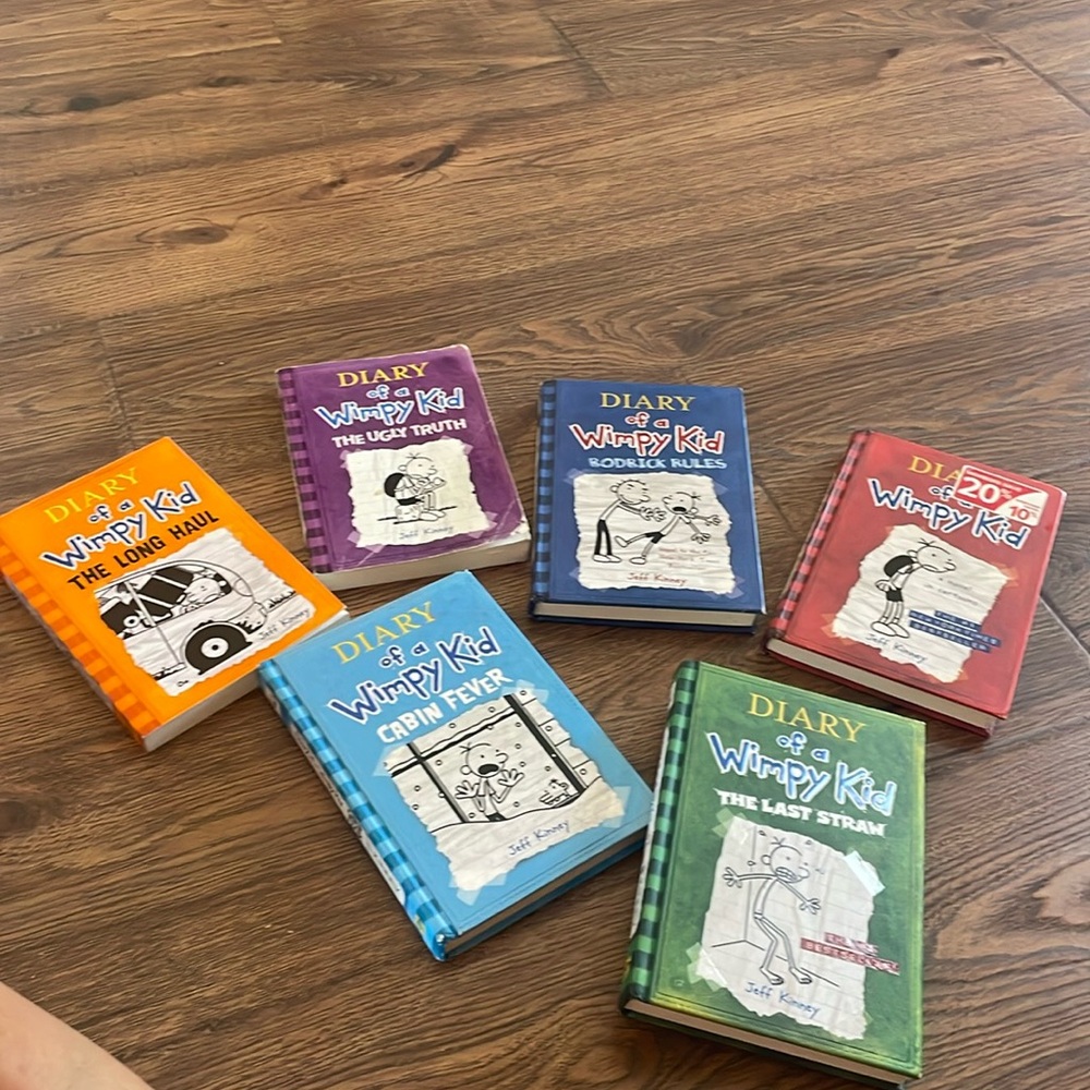 Diary of a Wimpy Kid - 4 hard backs and 2 soft gently loved